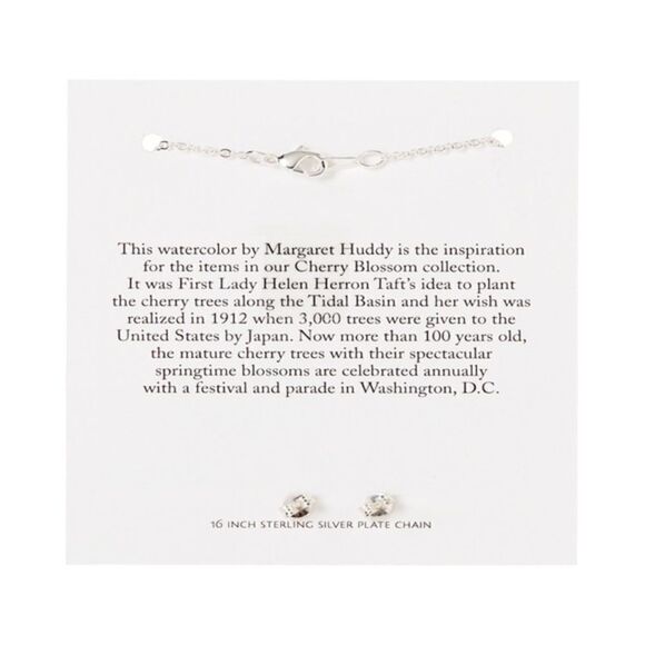 Swarovski Crystals and Sterling Silver Cherry Blossom Necklace and Earring Set - Picture 2 of 2